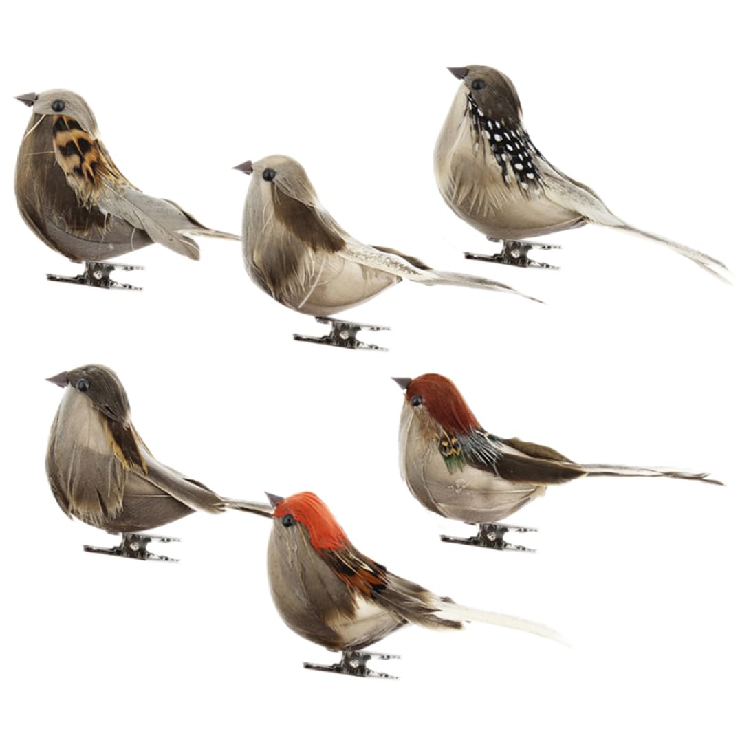 Oiseaux de jardin en fausse mousse et plumes artificielles pour animer vos plantes de balcon