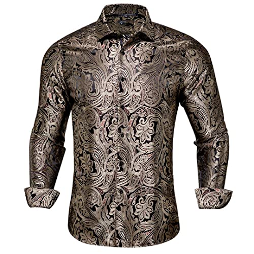 Chemise en soie homme à motif floral haut de gamme Cy-1006 Coupe ajustée