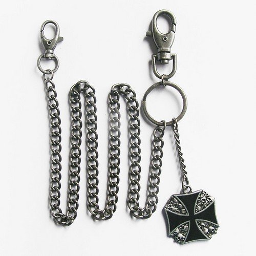 Cadena de Cartera Cruz de Malta Calavera Diseño de Calavera