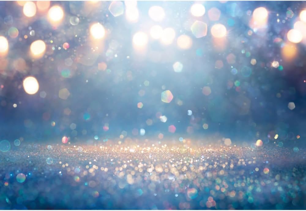 12x8ft Blue Glitter Backdrop for Photoshoot Sparkle Background for Photography New Year ROM Birthday Wedding Party Banner Wall Decor Portrait Studio Props