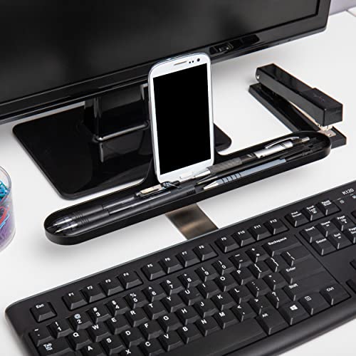 Mind-Reader-Under-Over-Keyboard-Storage-Organizer-Stand-Shelf-with-Anti-Slip-for-Pen-Pencil-Cell-Phone-Tablet-and-Other-Office-Essentials-Black