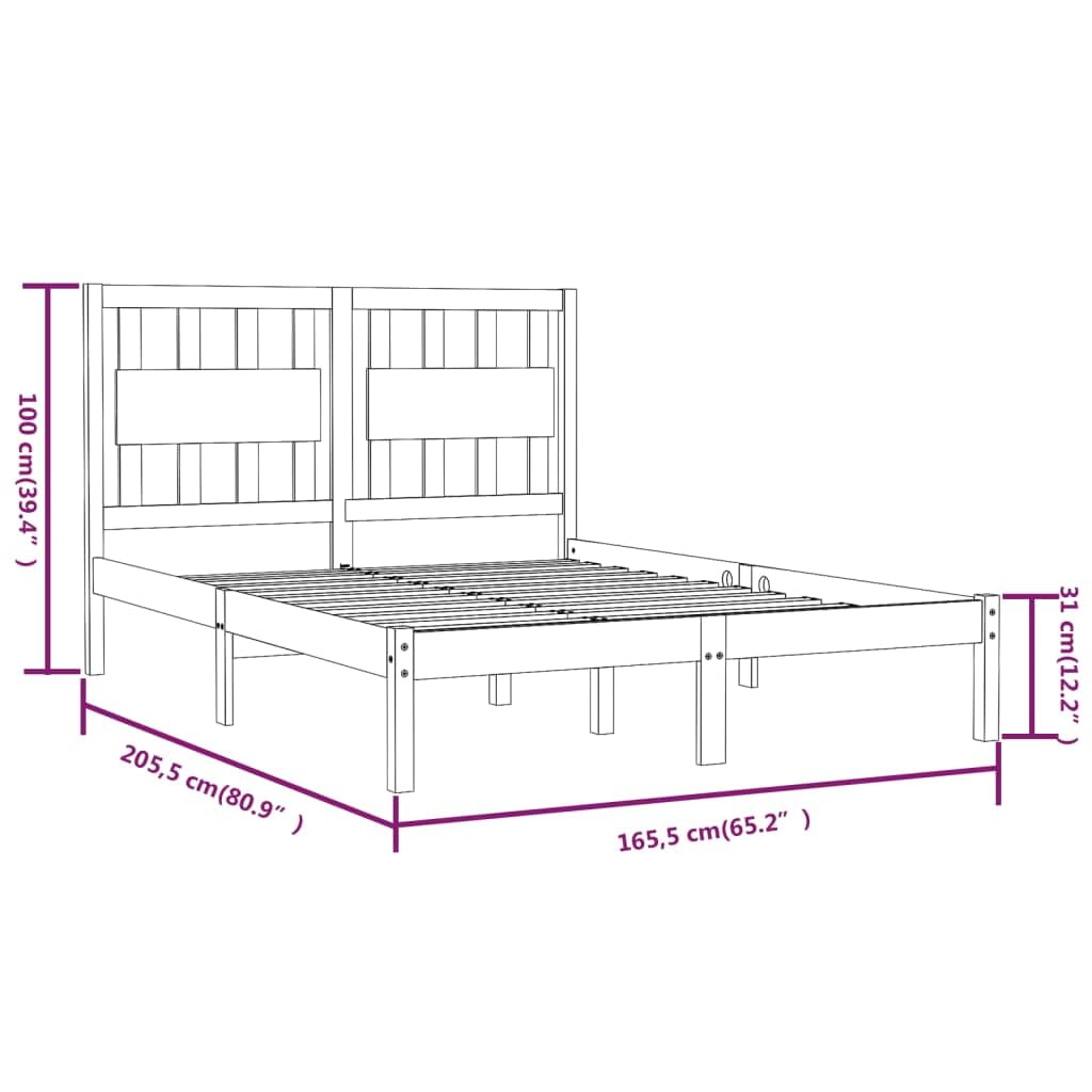 lite drewno sosnowe klasyczna z zagłówkiem 160x200 cm brąz | Rama łóżka lite drewno sosnowe 160x200 cm stelaż pod materac solidna konstrukcja z zagłówkiem