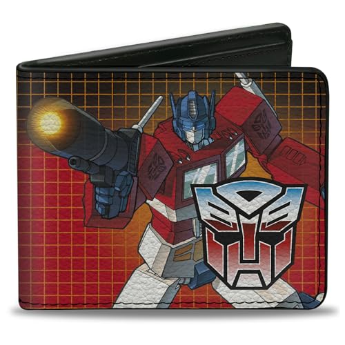 Hasbro Wallet, Bifold, Transformers Optimus Prime Blaster Pose and Autobot Shield, Vegan Leather