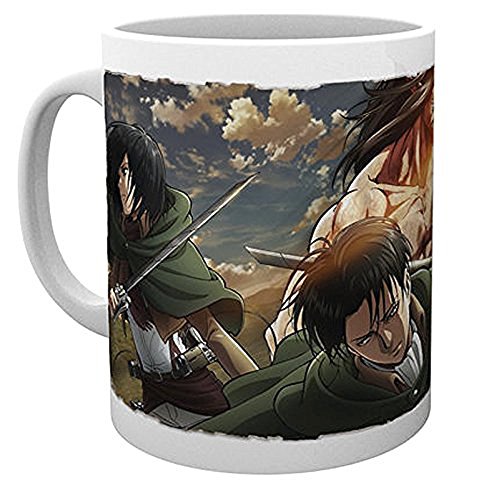 Attack on Titan Tasse Season 2 Scouts - weiß, bedruckt, aus Keramik, Fassungsvermögen ca. 320 ml Cover