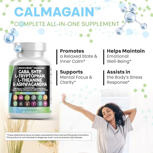 Clean Nutraceuticals GABA 750mg 5 HTP 200mg L Tryptophan 500mg L Theanine 200mg Ashwagandha SAM-e L-Glycine - Mood Support Vitamins for Women and Men with L-Tyrosine 5-HTP (5-Hydroxytryptophan) - Image 6