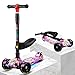 AJAMQ Trottinette Enfant De 3 À 14 Ans Pliable Trottinette Trois Roues avec LED Lumières Clignotantes Et Guidon Réglable en Hauteur Scooter 4 Roues Antidérapant pour Filles Et Garçons,Graffiti