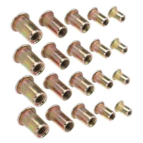 PRETYZOOM 100 Pcs Carbon Steel Rivet Nut Screw Zinc Plated Rivets Kit Mixed Threaded Nuts Metal Nut