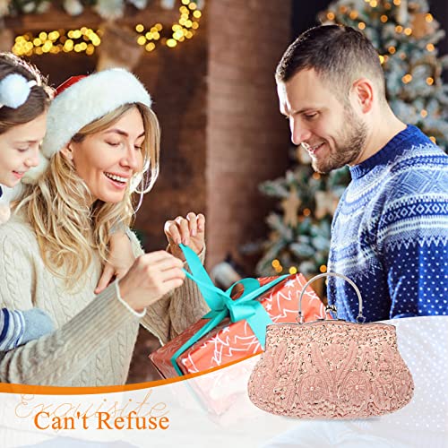 Image of CORIOS Evening Clutch Bag for Women Vintage Beaded Sequin Handbag Bridal Wedding Purse