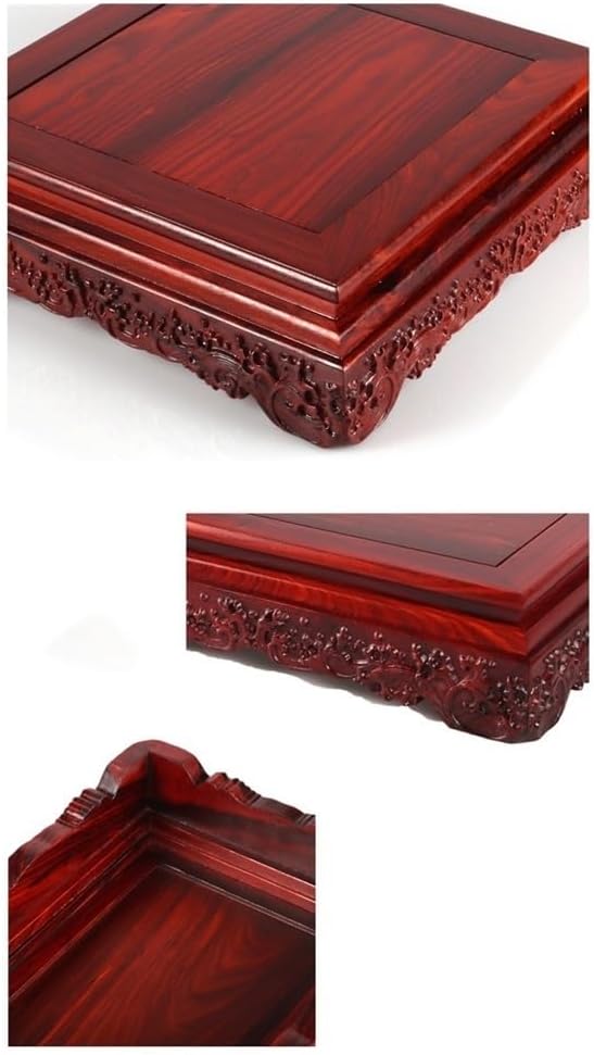 Bonsai Pedestal Vase Pedestal Stands Wooden Vase Base Solid Wood Square Display Stand Bonsai Potted Buddha Statue Stone Ornament Base Home Office Decoration Planter Stand Plant Holder ( Size : A )