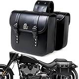 Motorcycle Saddlebags with Buckle, 30L Waterproof Leather Side Saddle Bags, Universal Powersports Saddlebag for Harley Sportster Dyna Softail Honda Shadow Rebel Yamaha V-star Kawasaki Vulcan Cruiser
