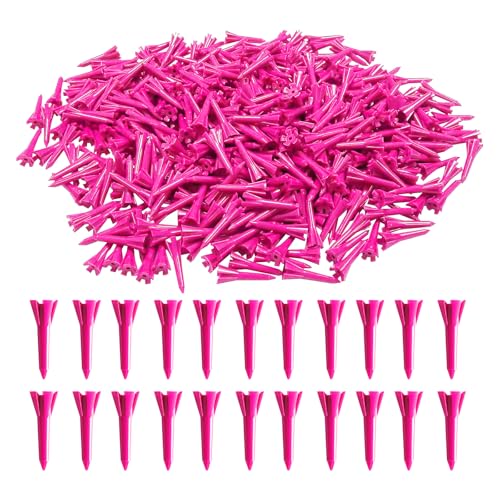 GKandi Golf Tees 5 Prong Design Plastic Short Golf Tees 1 1/2 Inch Bulk for Women Men Ladies Clubs Golf Balls 50/100/200 Count White Blue (Pink 50pcs)