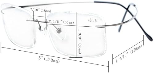 Miniatura 4 de CessBlu Lentes con filtro de luz azul UV sin montura para computadora, anteojos de lectura para hombres