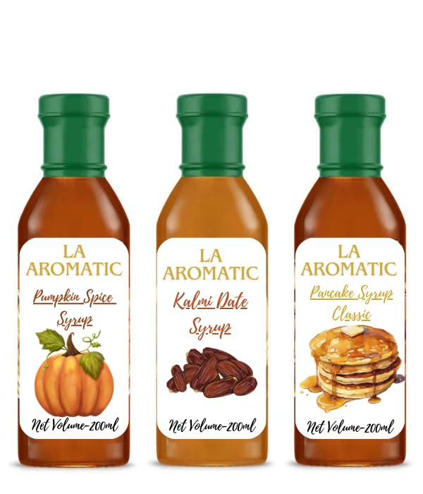 La Aromatic Pumpkin Spice Syrup,Kalmi Date Syrup and Pancake Syrup Combo Pack-200ml Each (B0CTFDM62J) Amazon Price History, Amazon Price Tracker