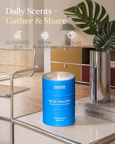 Image of M&SENSE Tropical Fruit Soy Scented Candles Natural Non Toxic, Large Summer Candles 21.2oz 120 Hours Long Lasting Burning, Unique Candle Gifts Cozy Room Decor for Women Men