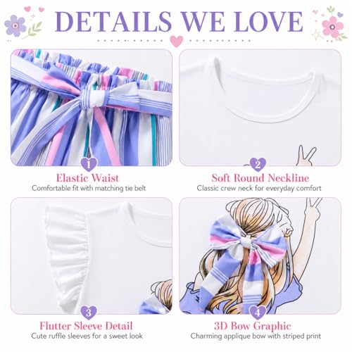 Image of Girls Summer Outfits Cute Sleeveless Top High Waisted Short Sets with Pockets Teen Girl Clothes Size 6-14 T
