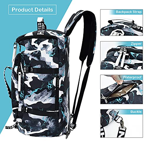 CLINFISH 40L Gym Duffle Bag Travel Bag Waterproof Lightweight Laptop Backpack for Travel Sport Hiking