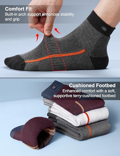 Image of Symbol Premium Men's Cotton Sports Socks Unisex | High Ankle Length | Odour-Free & Anti-bacterial | Cushioned Base | Available in Combo Packs