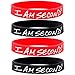 CosyFamily 8 Pack I Am Second Black and Red Silicone Wristband Bracelets Place Jesus & Others First