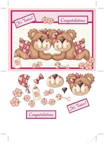 Amazon.de: New Baby Twins Karte mit Teddybären, Flasche, Blumen, Rassel Amazon.de: New Baby Twins Karte mit Teddybären, Flasche, Blumen, Rassel