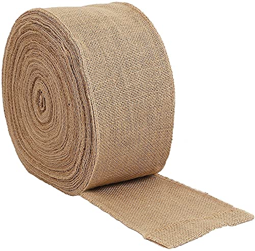 AK TRADING CO. 4-Inches Wide Natural Jute Burlap Fabric Rolls - 100 Yards