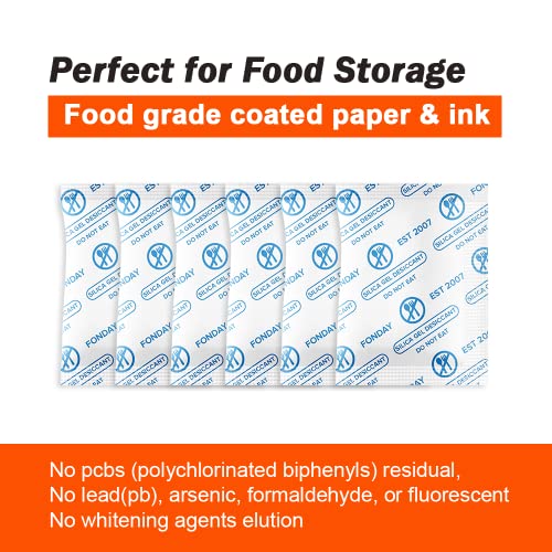 Fonday FD-DESI-1-100 Gram [100 Packets] Fonday Food Grade Silica Gel Packs Desiccants - Moisture Absorbers thumb #3