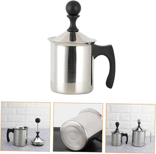 Miniatura 6 de Kisangel Tirador de pantalla con jarra de acero con filtro de espuma, espumador de doble bomba de espresso, máquinas de jarra de leche, máquina