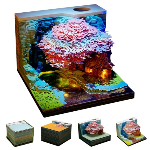 Calendrier 2026 bloc-notes 3D en sculpture sur papier détachable pour bureau 8,5x8,5x7cm