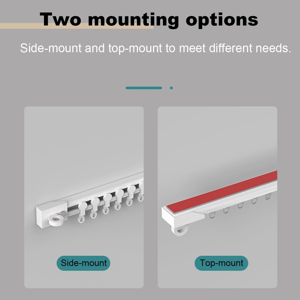 Tringle à rideau autocollante pour plafond ou mur, 0,7 à 6 m - Rail silencieux et réglable sans perçage - Facile à installer - 2 x 85 cm - Pour la maison et le bureau