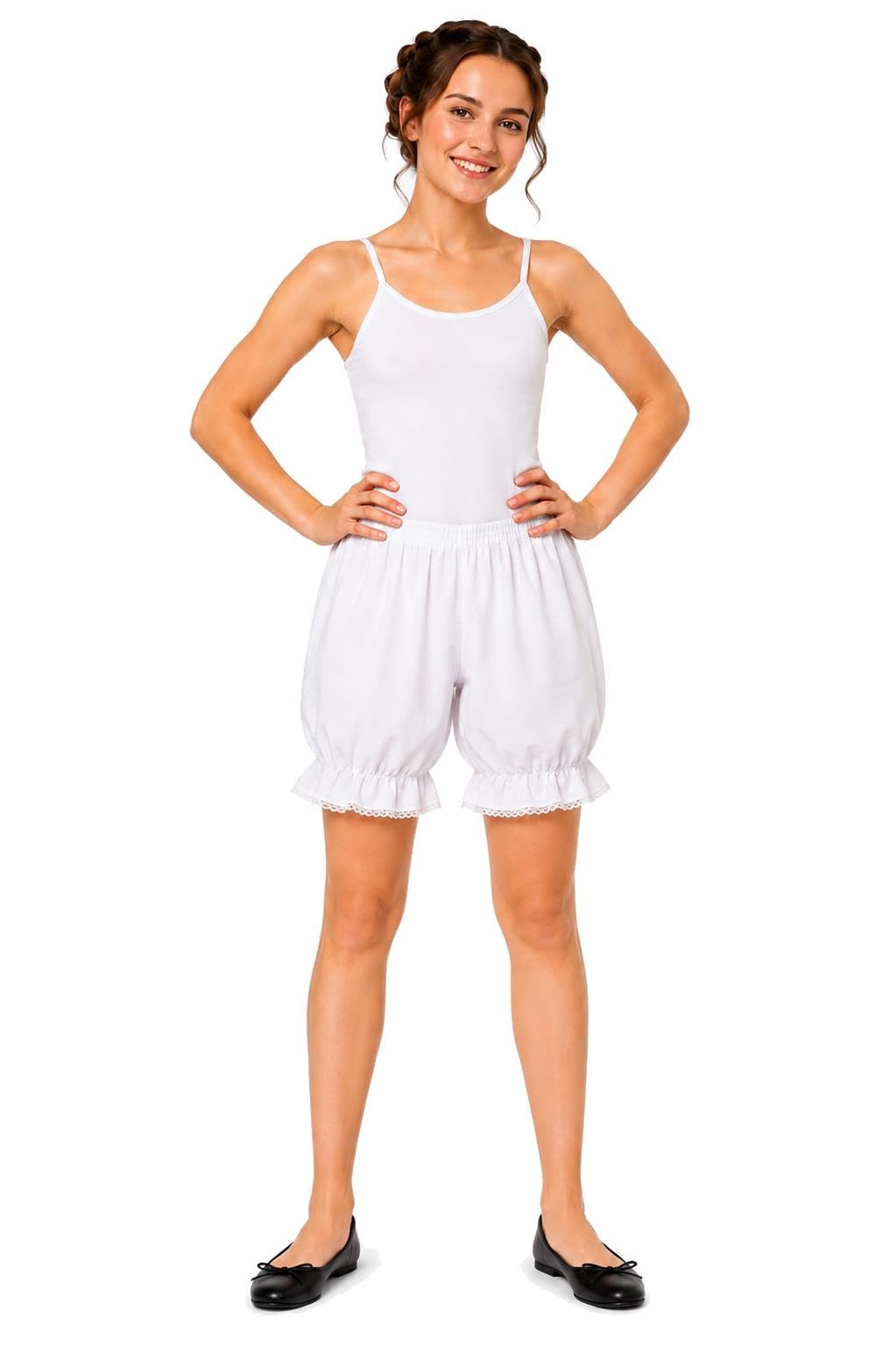 The Dragons Den Adults White Lace Victorian Raggy Doll Christmas Bloomers Big Knickers Fancy Dress [2 Sizes] [S-M]