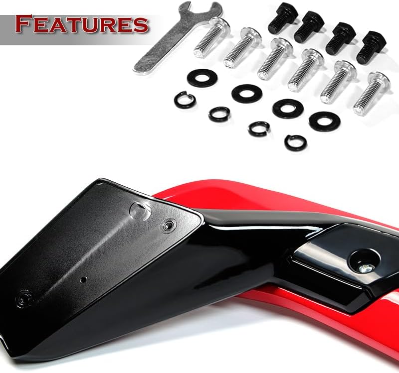 Rear Trunk Spoiler Wing Lip Tail Lid kit ABS HP-Style Fit for 2022-2025 Honda Civic 4DR, Car Mods Exterior Accessories Body kit Replacement Parts Assembly, 2023 2024 (2-Tone Red/Black)