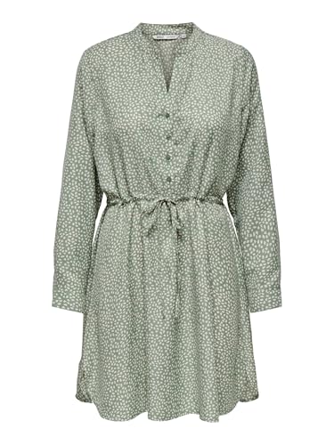 ONLY Damen Onlcory Life L/S V-Neck Tunic WVN Noos Tunika-Top Für Den Alltag Mit Volumenärmeln Und Stylischem V-Ausschnitt, Lily Pad, 36