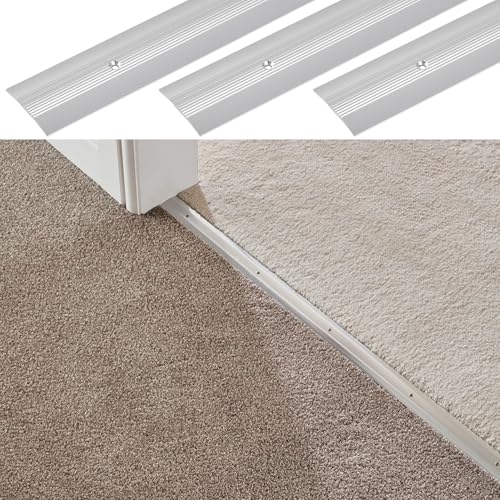 Barre de transition alu argent 900 mm pour raccorder moquette et vinyle