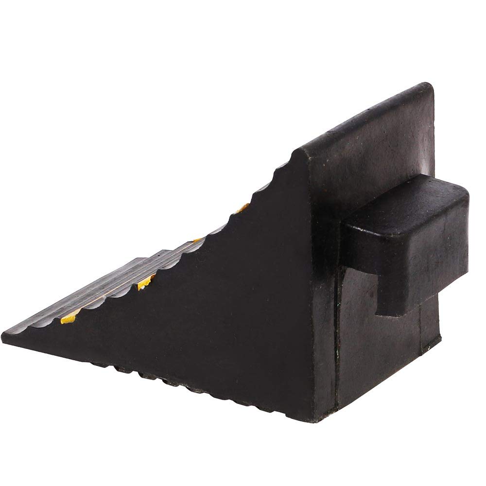 Bakaji Set 2 Cunei Fermaruota in Gomma Dura di Ebanite Ferma Ruota Ruote Pneumatici con Superficie Antiscivolo Strisce Catarifrangenti e Manico per Trasporto Dimensione 25 x 15 x 19 cm