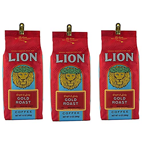 Lion Coffee Gold Roast en grano 10 oz pack x3