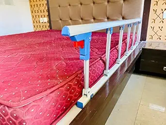 P.M.P.S Heavy Hospital Bed Guard Collapsible Railing with Attachment,No Drilling Required, (1 Side Only)