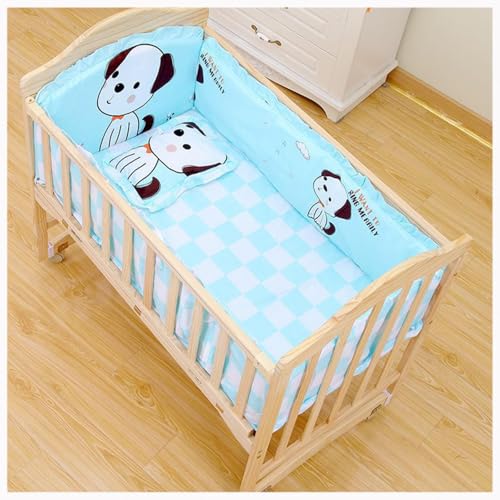 WXJHNYBS Chichoneras Cuna, Algodón Suave Y Puro Protector De Cuna para Bebé con Colchón Y Almohada,Lavable Protector Cuna Chichonera para Cuna,A-110x65cm
