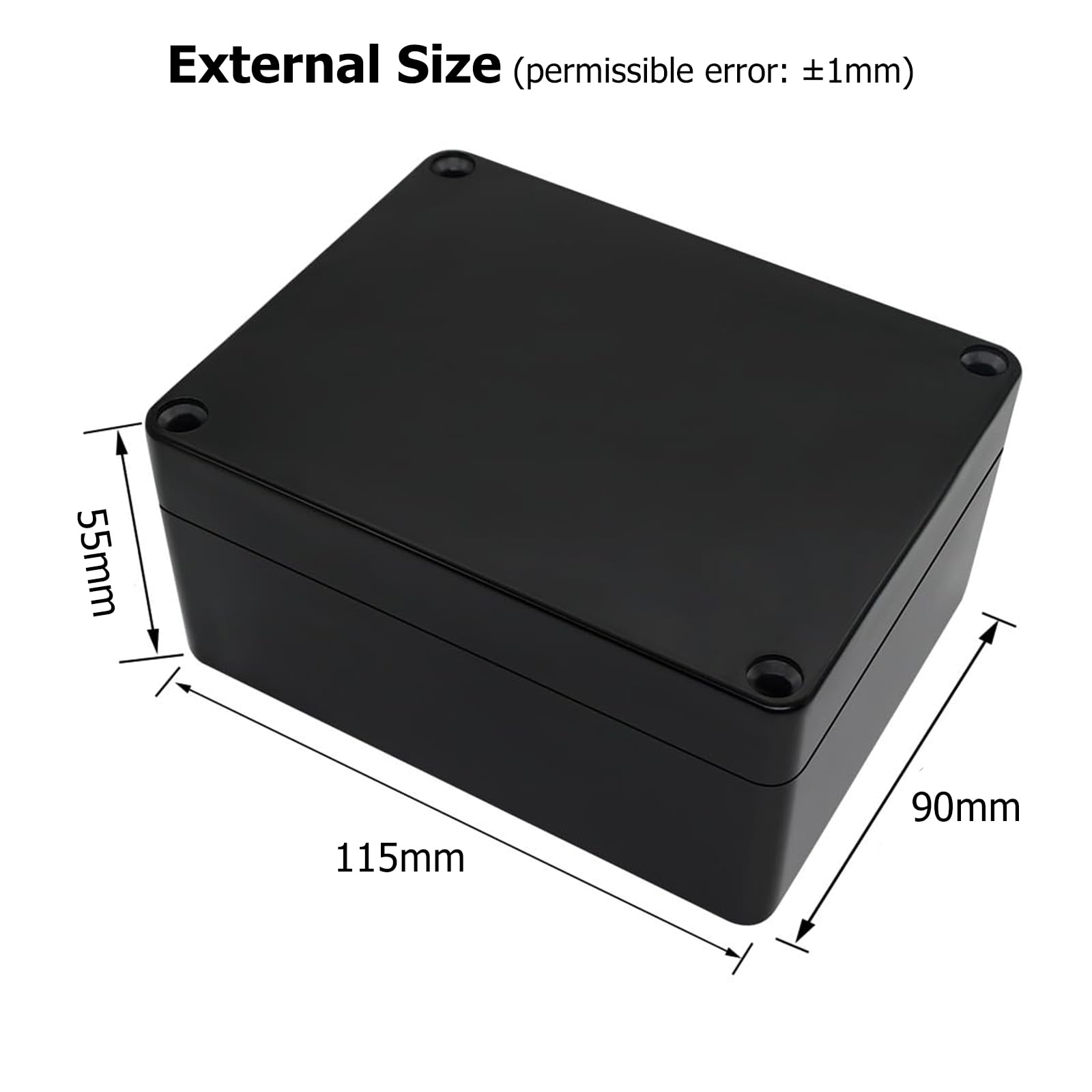 Project Box Therlan IP65 Waterproof Electronics Box DIY ABS Junction Box Plastic Project Enclosure Universal Project Connecting Case For Indoor Outdoor (Black - Image 2