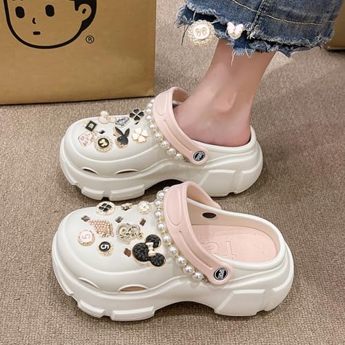 18Pcs Metal Bling Croc Charms for Girls, Cute Rhinestone Cartoon Shoe Chain Accessories Black and Beige Croc Charms for Women Designer DIY Clog Sandals Decoration - Image 5