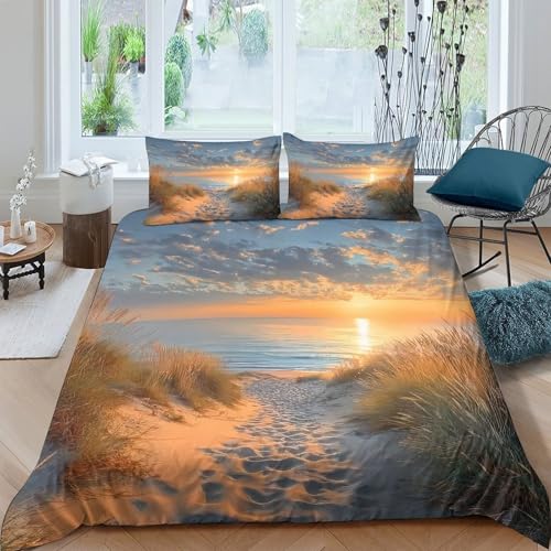 Ensemble de literie 3D plage pour lit King microfibre douce - 4