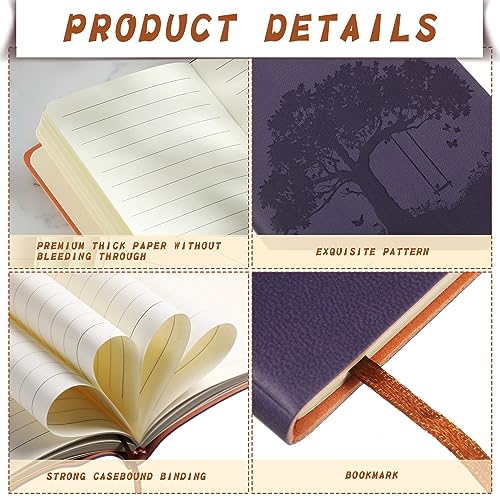 24 Pcs PU Leather Journals Notebook Bulk Colorful Tree Life Lined Journal Notebook Soft PU Leather Cover Ruled Writing Notebook for Writing Office School Home Business 128 Pages, A6 (Fresh Color) - Image 5