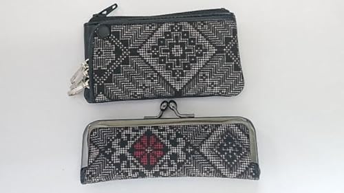 大島紬 印鑑ケース(朱肉入り)・キー付ドル入れ 2点セット