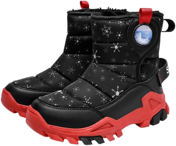 Girls Mid-Cut Round Toe Fashionable Snow Boots, Simple and Stylish Design, Suitable for Hiking, Daily Wear and Winter Sports2
