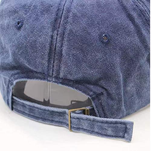 Image of Adjustable Soft Cotton Denim Cap for Men Women Baseball Vintage Washed Distressed Hats Adjustable Stylish Cap Regular Fitted