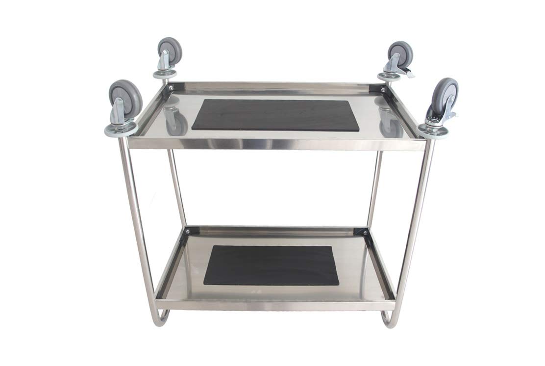 Iqe – Qualità industriale attrezzatura Ewh carrello in acciaio INOX 200 – 2 ripiani capacità 100 kg, 845 x 525 x 940 mm