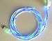 C&C Multi-Color led Light-up Glow Style Power Charger Cord for iPhone 5,5s,5c,6,6plus, for iPad 3,4,for air 1,2, for Mini 1,2,3, for Nano 7, for Touch 5 (Blue & Green)