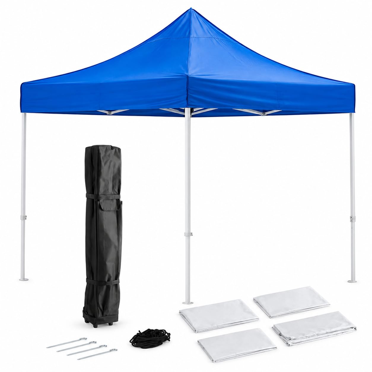 10x10 Ft Steel Pop Up Canopy Tent by Glownary – 10 Feet X 10 Feet, Polyester, Bue, Model 554ALP10X15B