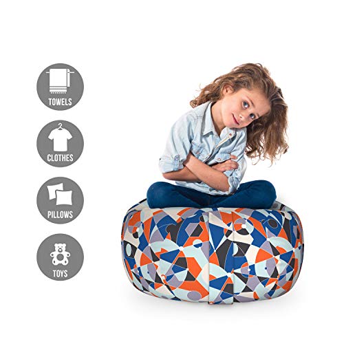 Ambesonne CTB_53652_S Mid Century Storage Toy Bag Chair, Mosaic Of Various Shapes And Colors Modern Style Complex And Grid thumb #1
