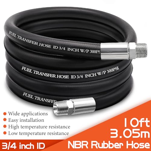 Image of 3 /4 inch Fuel Transfer Hose 10FT,Farm Pump Hose for Gasoline,Diesel & Biodiesel