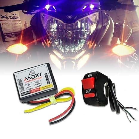 WESSER Bike Hazard Flasher Universal Blinker Waterproof Motorcycle Hazard Light Flasher Multi Pattern Relay Module with ON/OFF Switch, 12V DC