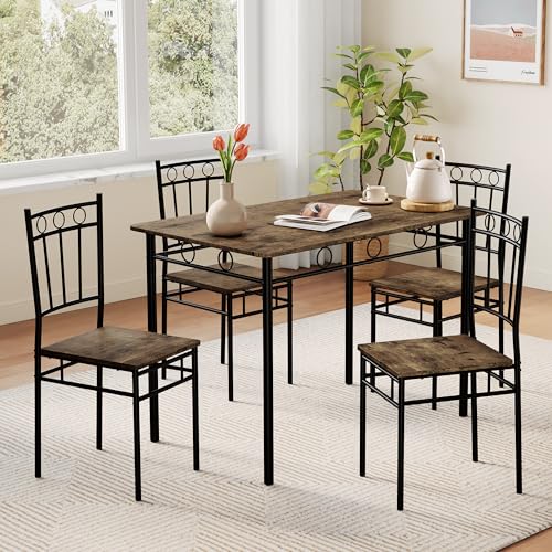 Vipbear Kitchen Dining Table Set for 4, 5-Piece Kitchen Table